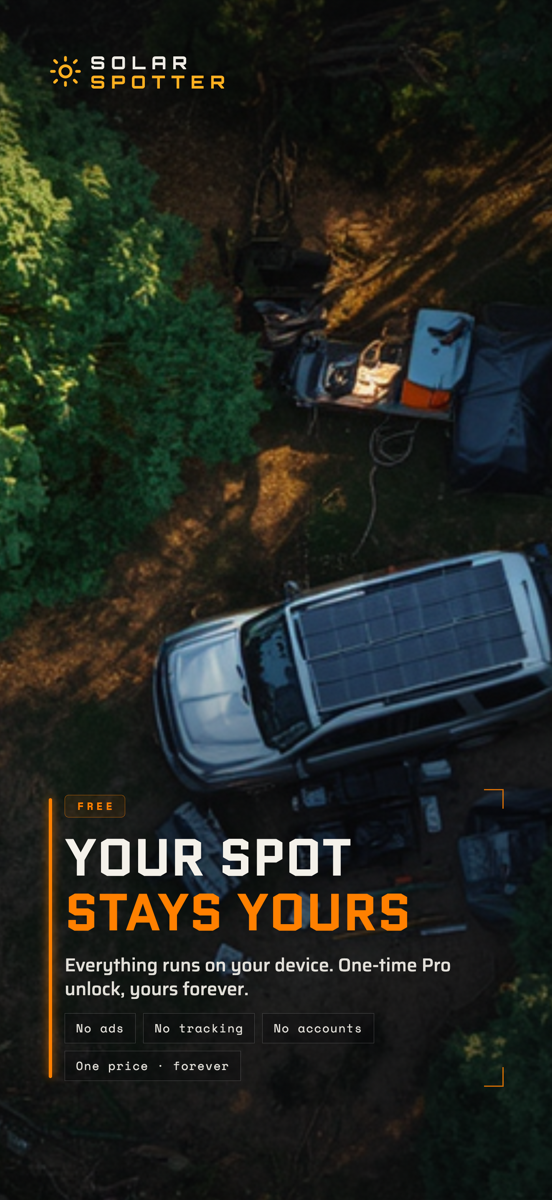 Zero data collection — your data stays on your phone, no tracking